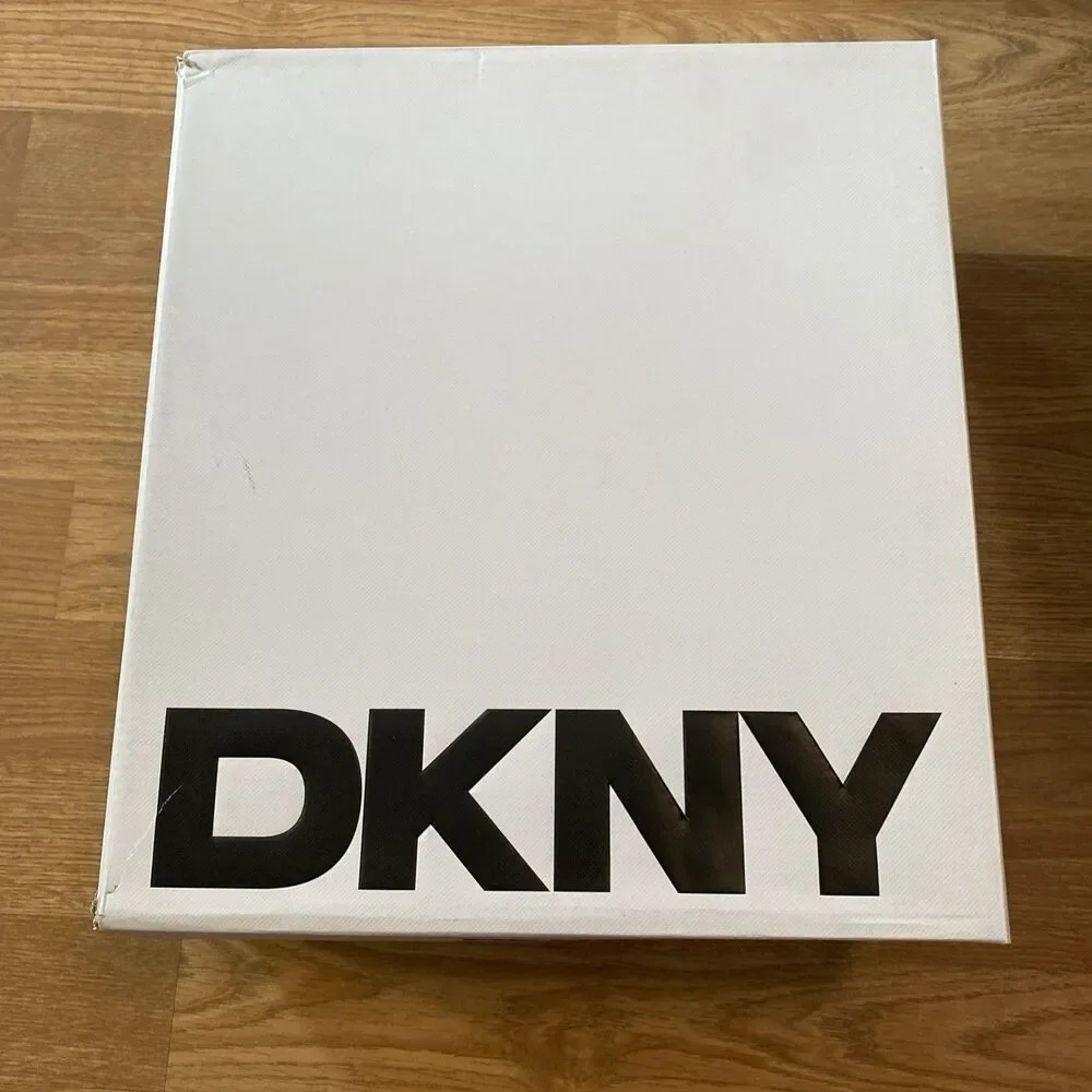 DKNY Womens Toia Lace-Up Zip Block heel platform Booties Grey Black Size 9.5 M